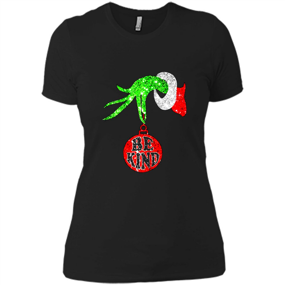 Christma Season With Green Grinch Hand Be Kind - Ladies' Boyfriend T-Shirt