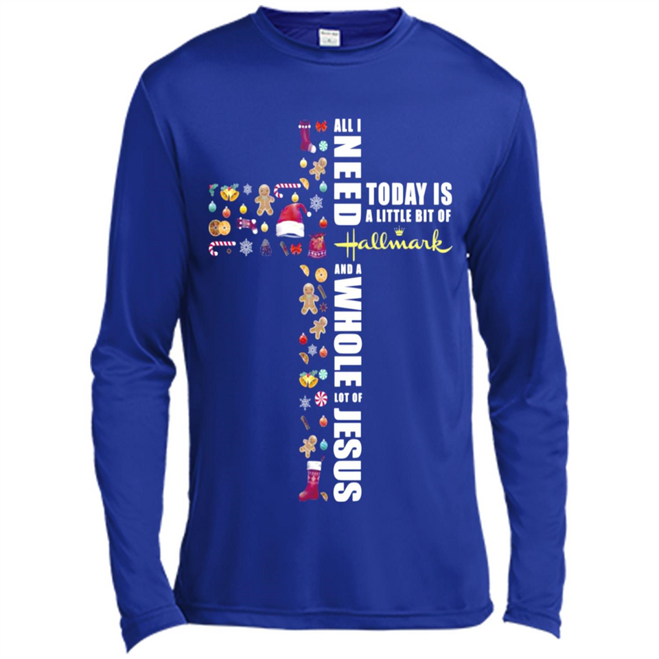 All I need today is a little bit of Hallmark and a whole lot of Jesus - Canvas Long Sleeve T-Shirt