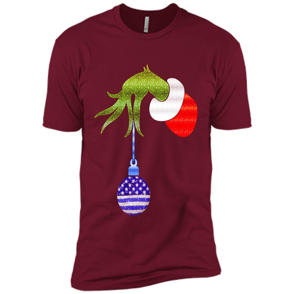 Grinch Holding American Flag ornament Christmas