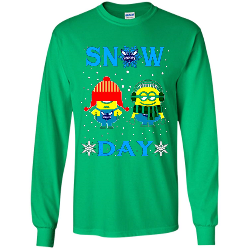 Snow Day Shirt For Charlotte Hornets Vs Minion Fans pingpong