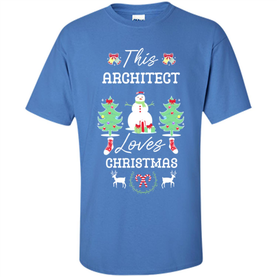 This Architect Loves Christmas Tree Shirt with Snowman