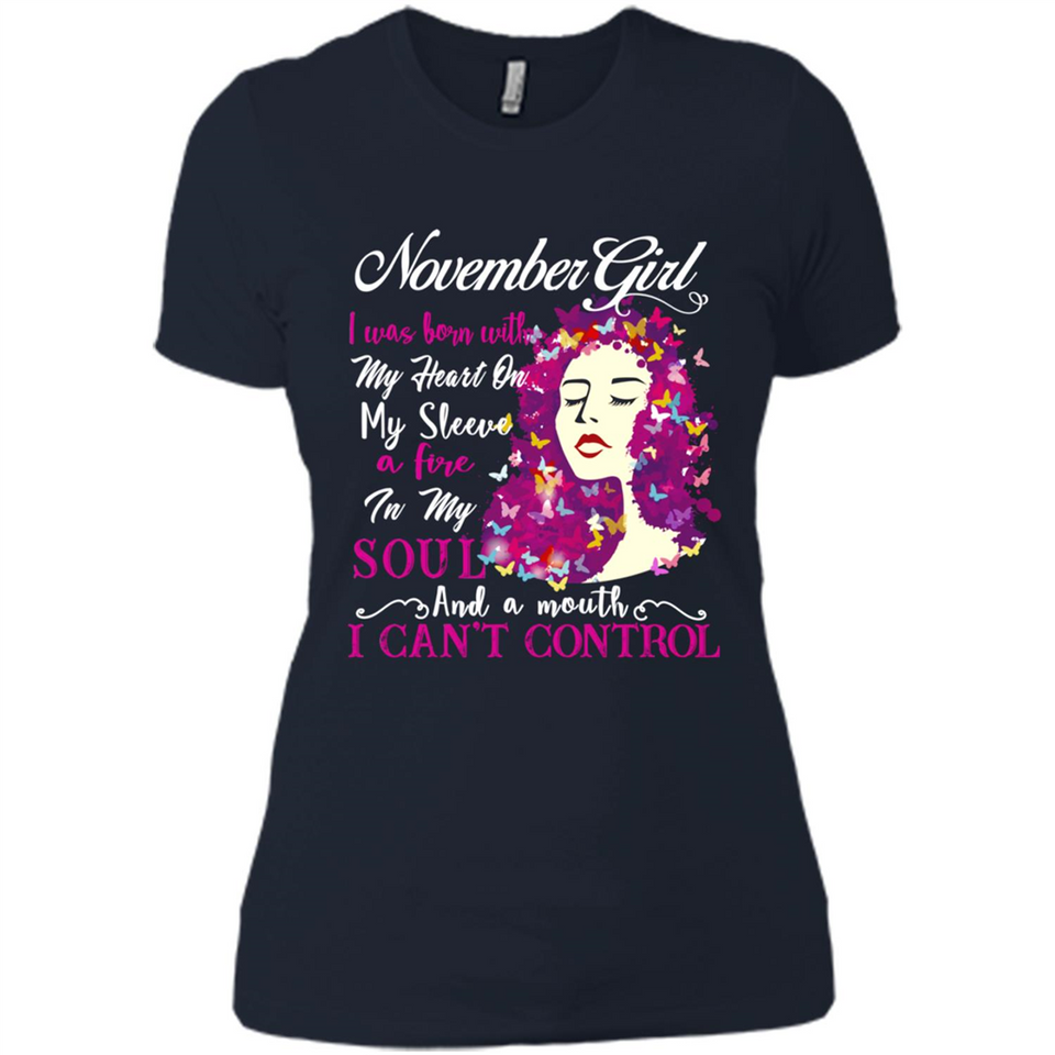 November Butterfly Girl - Ladies' Boyfriend T-Shirt
