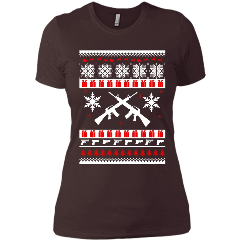 Rifle I Want Rifle Guns For Christmas ugly - Ladies' Boyfriend T-Shirt