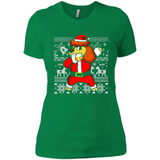 Dabbing Poodle Santa Christmas Holiday Sweatshirt - Ladies' Boyfriend T-Shirt