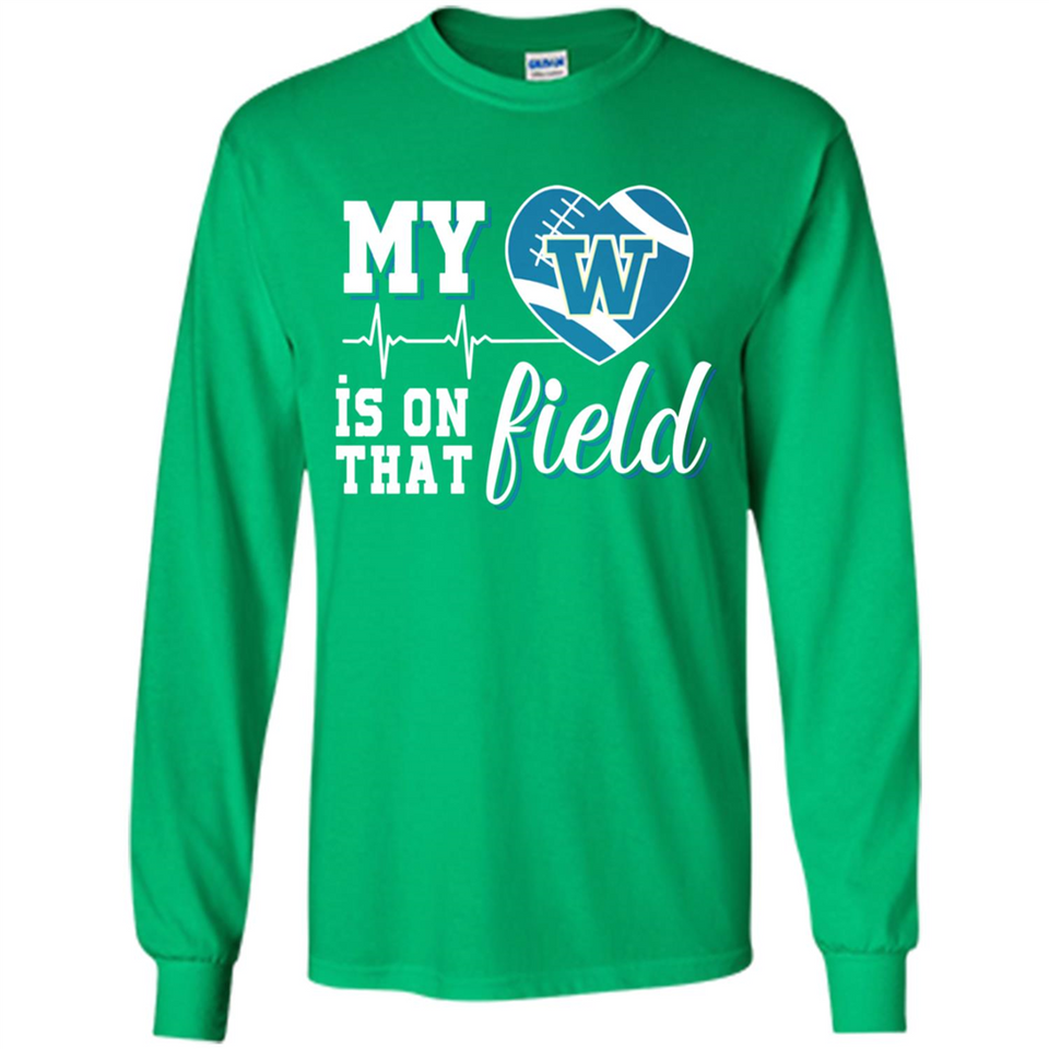 Washington Huskies Football My Heart is on that Field - Long Sleeve T-Shirt