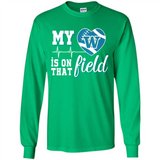 Washington Huskies Football My Heart is on that Field - Long Sleeve T-Shirt