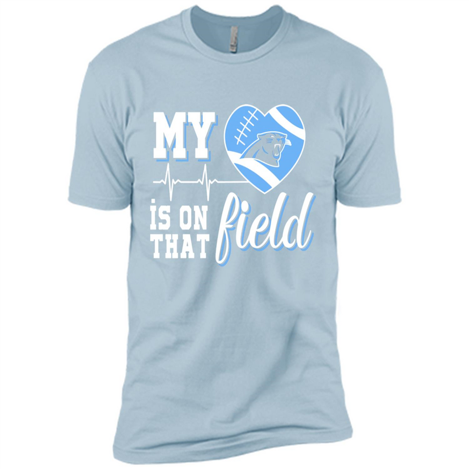 Carolina Panthers Football My Heart is on that Field - Premium Short Sleeve T-Shirt