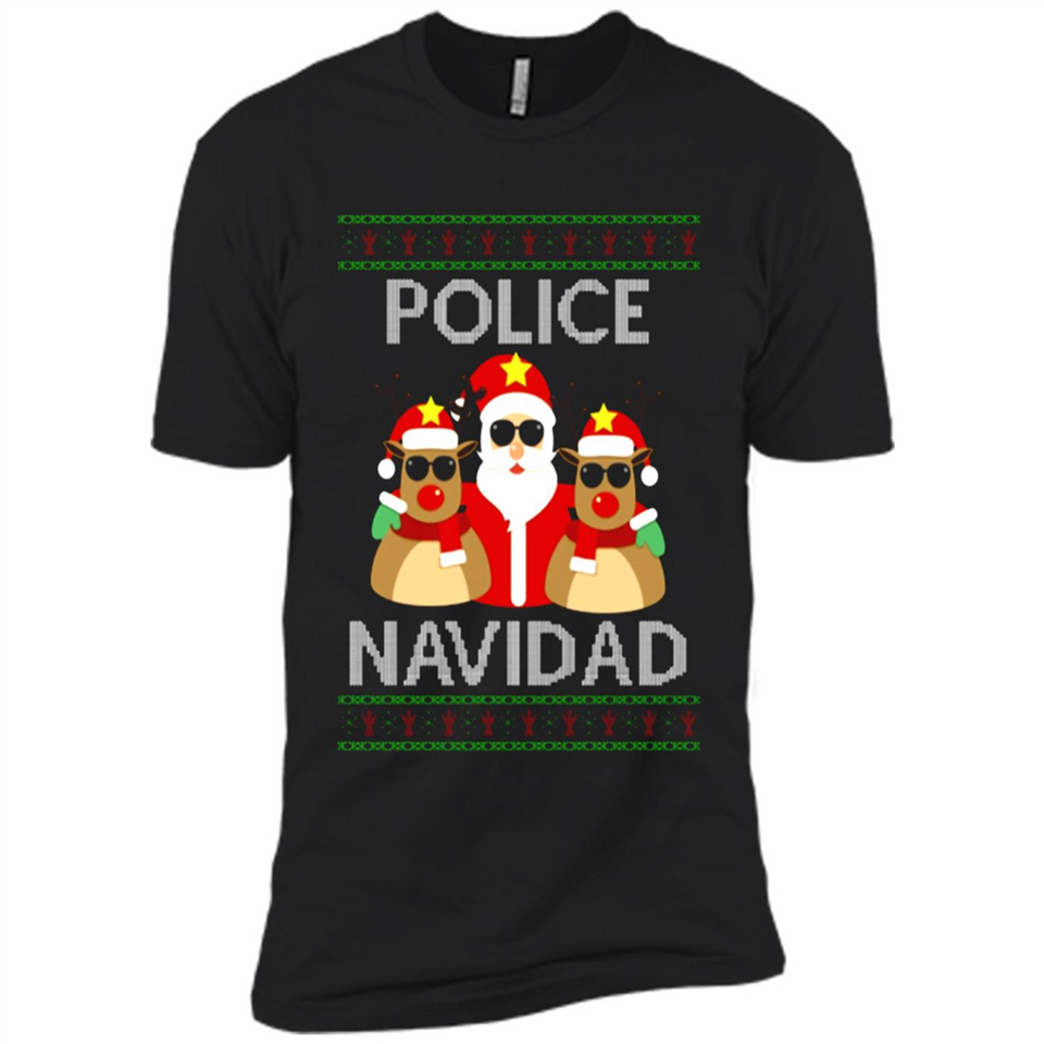 FUNNY POLICE NAVIDAD T-SHIRT Santa Christmas Party - Premium Short Sleeve T-Shirt