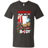 Working On My Santa Body Funny Christmas Gift Sleeve Xmas - Men's V-Neck