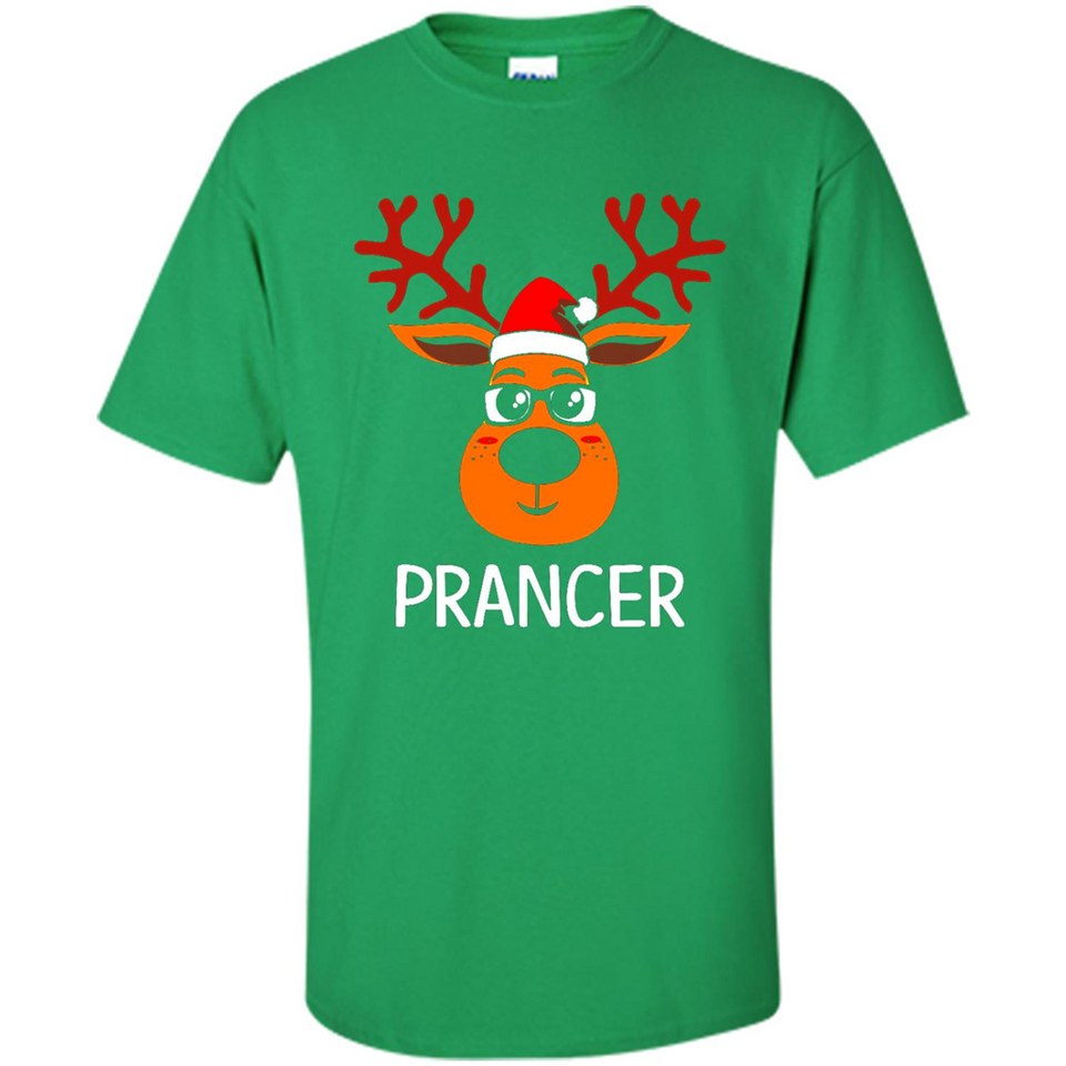 Prancer Reindeer Santa Claus Funny Xmas Holiday T-Shirt - Shirt