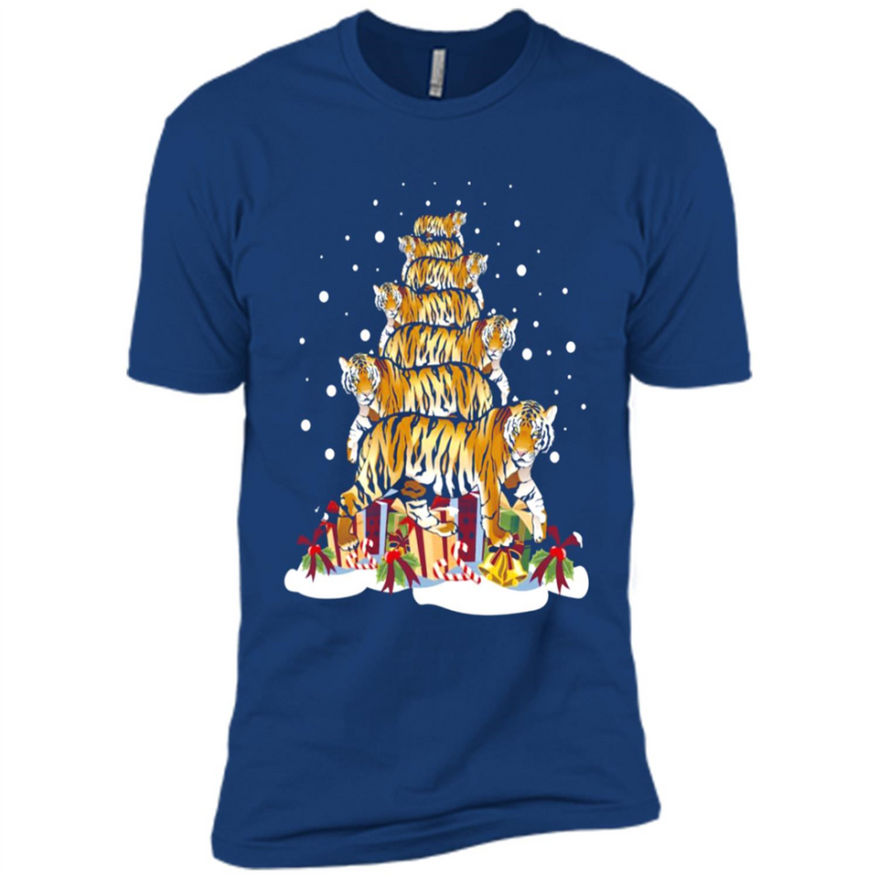 Tiger Christmas Tree Funny Merry Christmas - Premium Short Sleeve T-Shirt