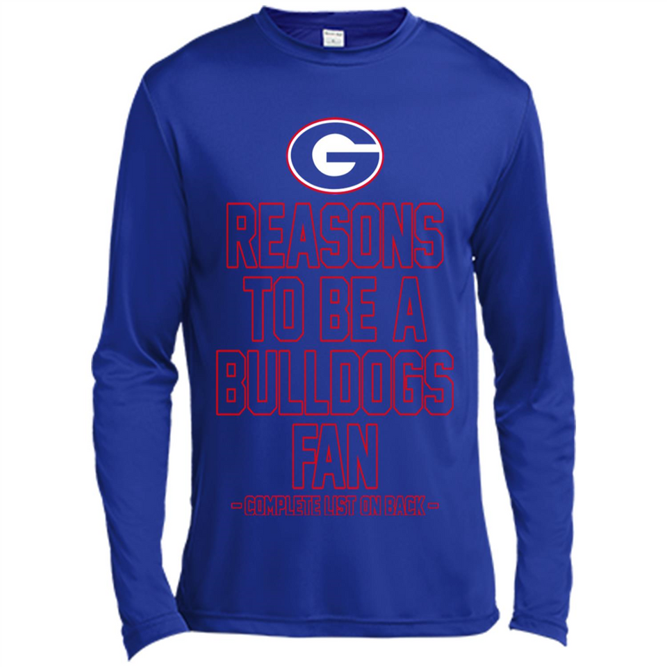 Reasons to be a Georgia Bulldogs Fan Complete List on Back - Canvas Long Sleeve T-Shirt