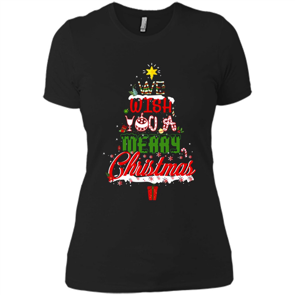 We Wish You A Merry Christmas Funny Pine Gift Sleeve - Ladies' Boyfriend T-Shirt