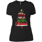 We Wish You A Merry Christmas Funny Pine Gift Sleeve - Ladies' Boyfriend T-Shirt