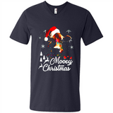 Mooey Christmas Cow Santa Christmas Lover Lights Sweatshirt - Men's V-Neck