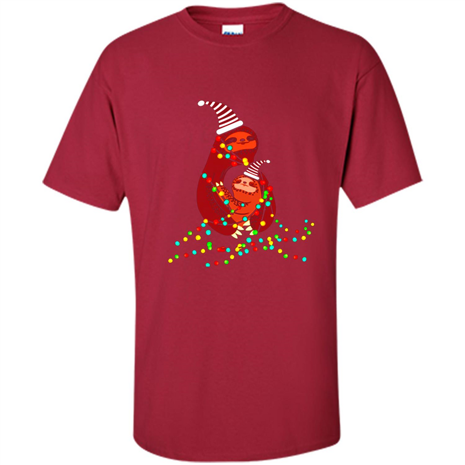 Christmas Lights Sloth Long Sleeve Santa Sloth - Shirt
