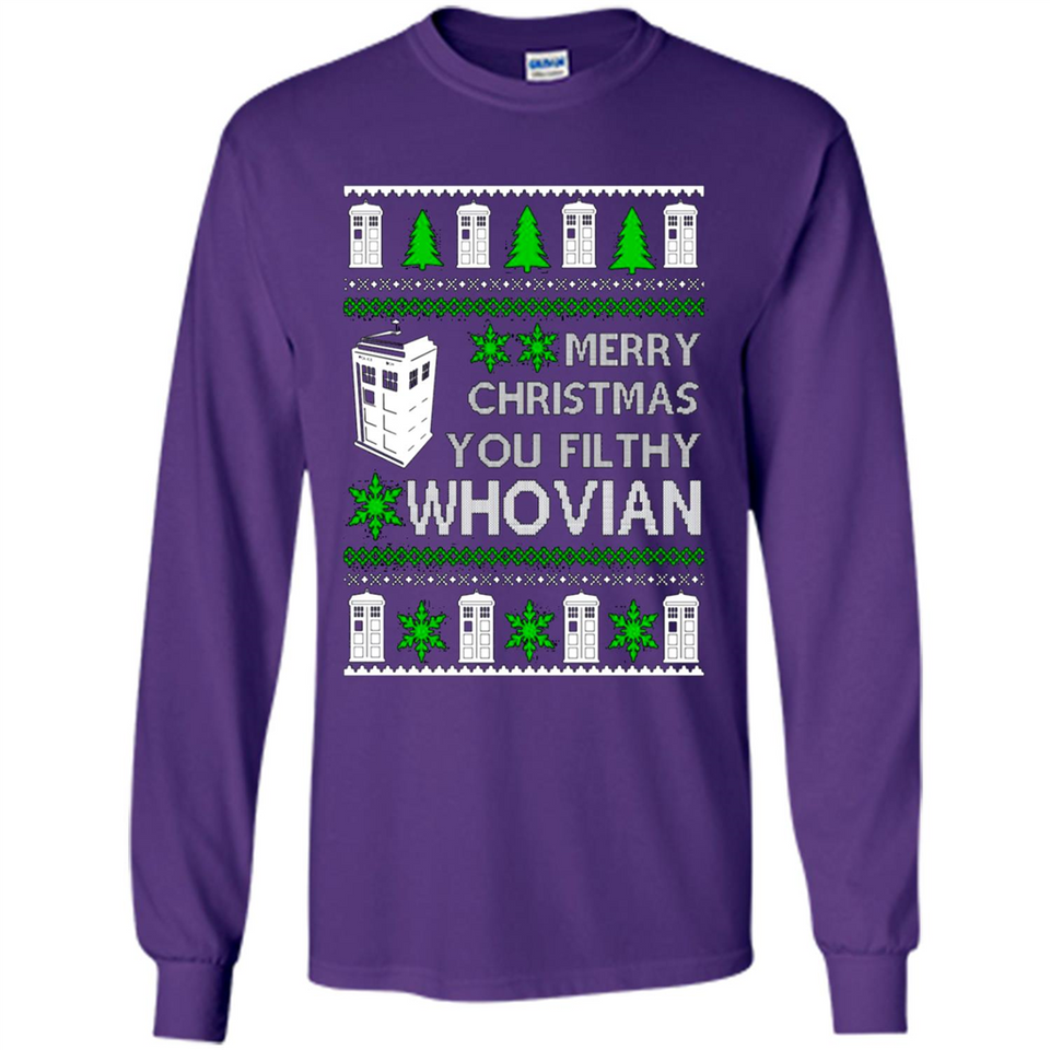 Merry Christmas You Filthy Whovian ugly sweater PINGPONG