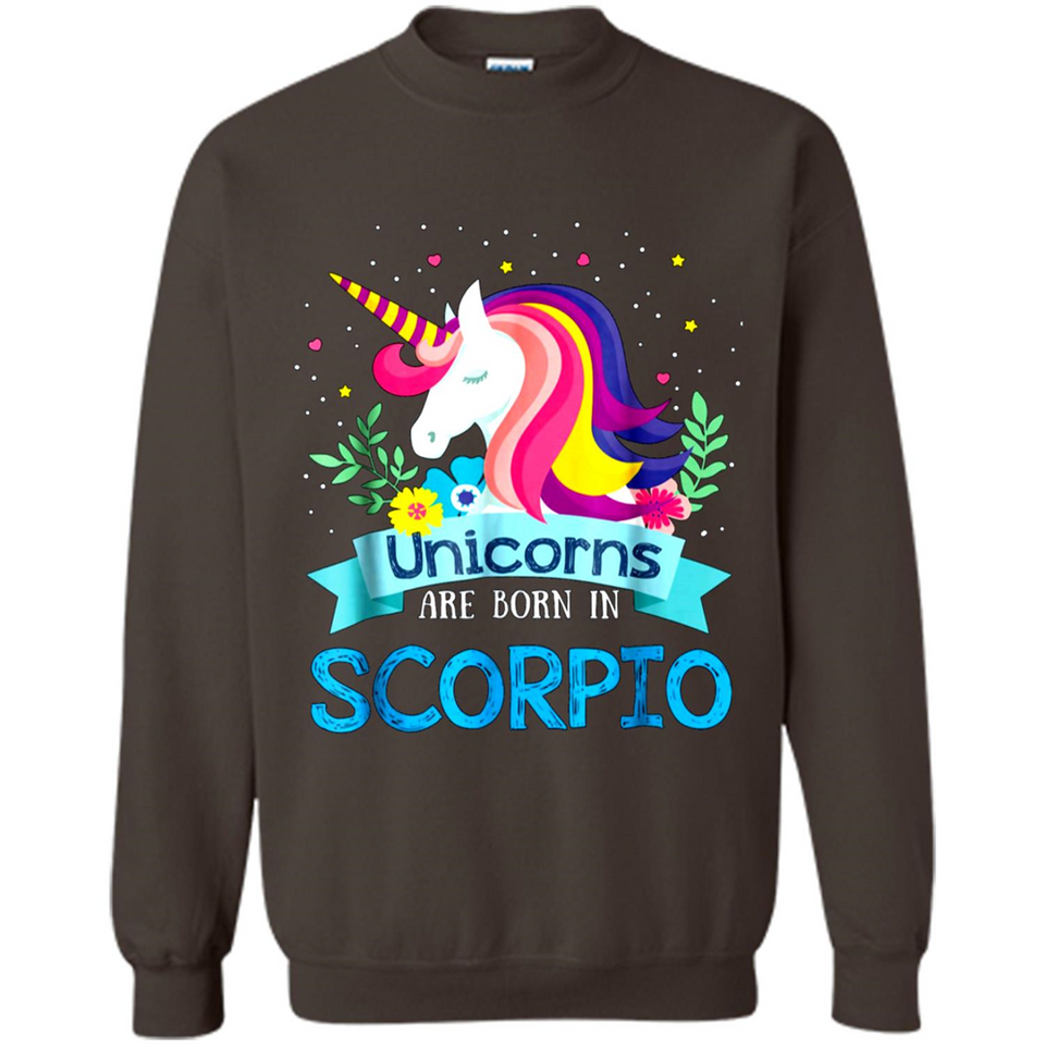 Unicorns are born in Scorpio Birthday Rainbow Gift Ladies Custom