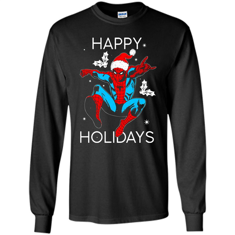 Marvel Spider Man Happy Holidays Santa Christmas Mug PINGPONG - Long Sleeve T-Shirt