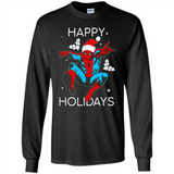 Marvel Spider Man Happy Holidays Santa Christmas Mug PINGPONG - Long Sleeve T-Shirt