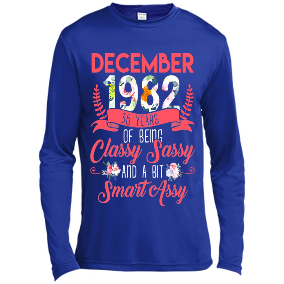 December 1982 36 Years Of Being Classy Sassy - Canvas Long Sleeve T-Shirt