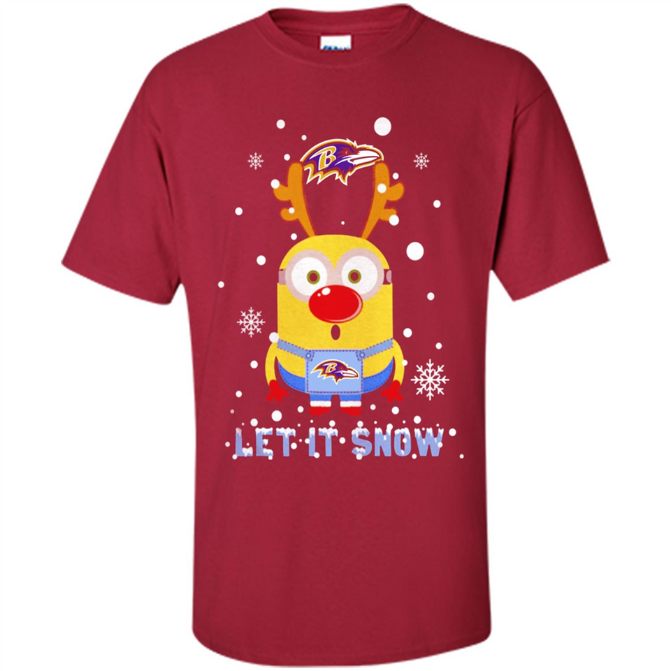 Minion Baltimore Ravens Ugly Christmas Sweater Let it Snow - Shirt
