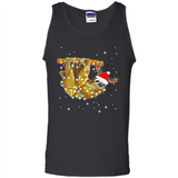 Christmas Lights Sloth Wearing Santa Hat Funny Xmas - Tank Top