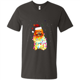 Pomeranian Santa Lights Christmas Dog Xmas Sweatshirt - Men's V-Neck