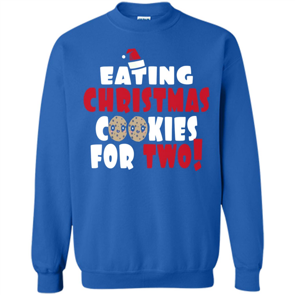 Womens Funny Eating Christmas Cookies For Two Pregnancy - Sweatshirt