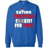 Womens Funny Eating Christmas Cookies For Two Pregnancy - Sweatshirt