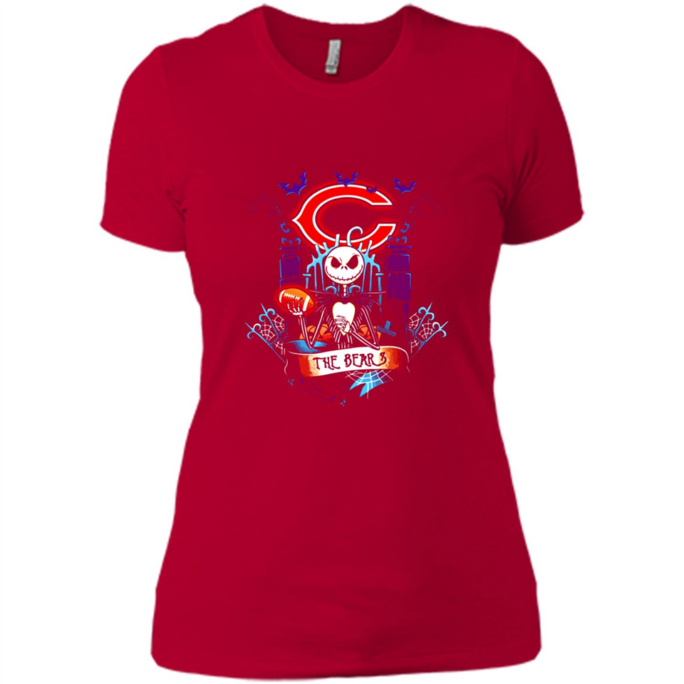 Chicago Bears Halloween The Nightmare Before Christmas - Ladies' Boyfriend T-Shirt