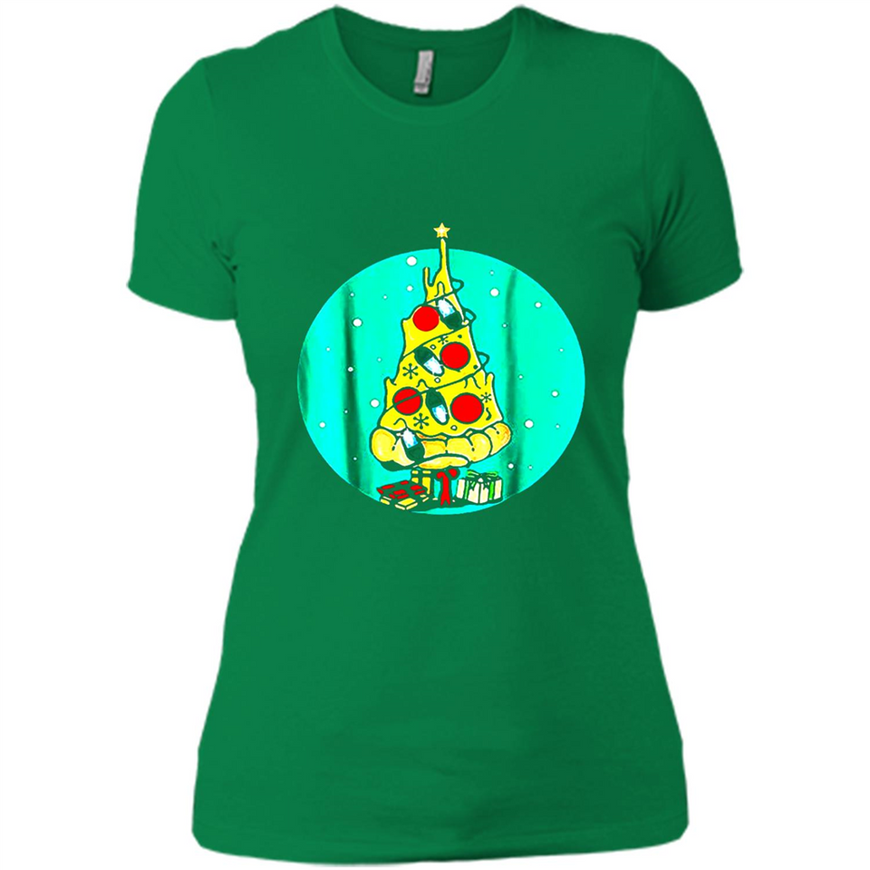 Funny Pizza Ugly Christmas Sweater Xmas Pizza Tree - Ladies' Boyfriend T-Shirt