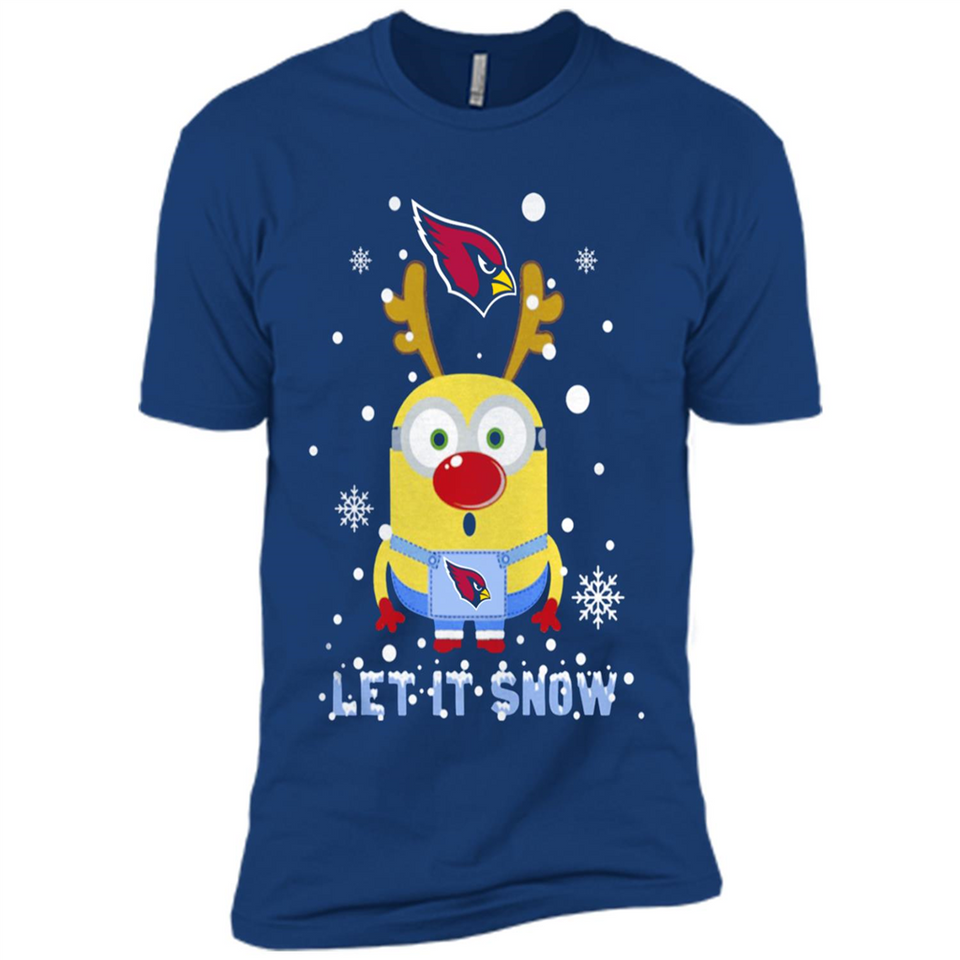Minion Arizona Cardinals Ugly Christmas Sweater Let it Snow - Premium Short Sleeve T-Shirt