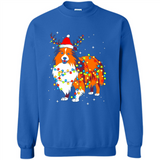 Christmas Lights Shetland Sheepdog Wearing Santa Hat Funny Xmas Mug - Sweatshirt