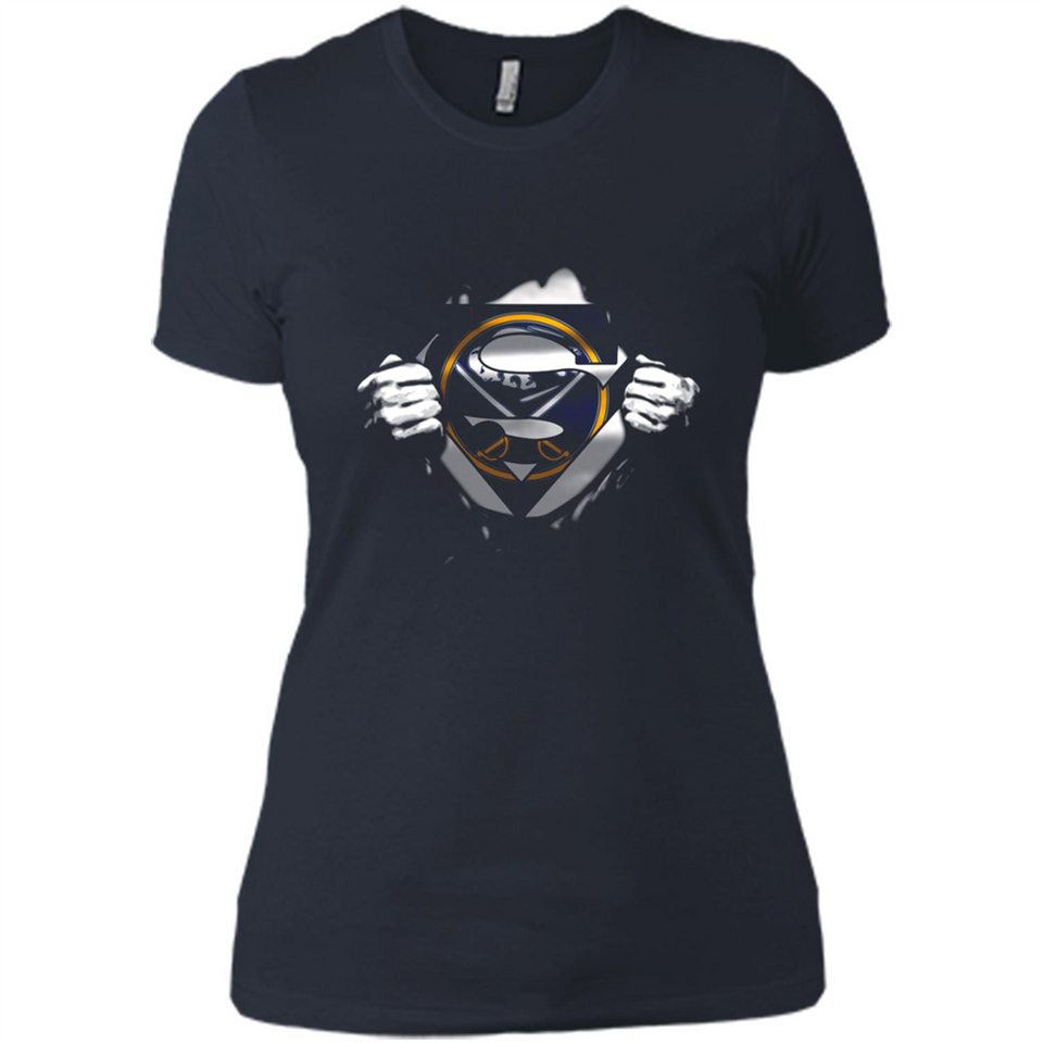 Buffalo Sabres And Superman Fans - Ladies' Boyfriend T-Shirt