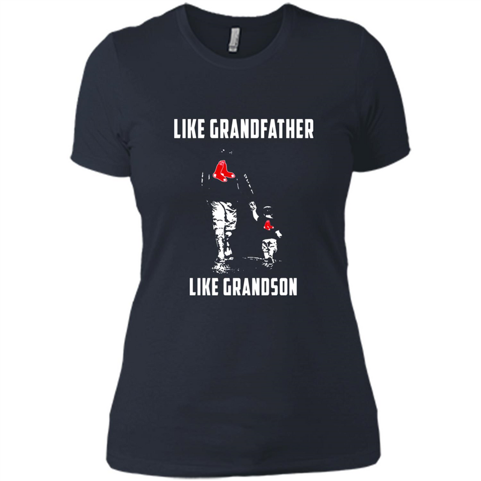 Boston Red Sox GrandFather Like GrandSon - Ladies' Boyfriend T-Shirt