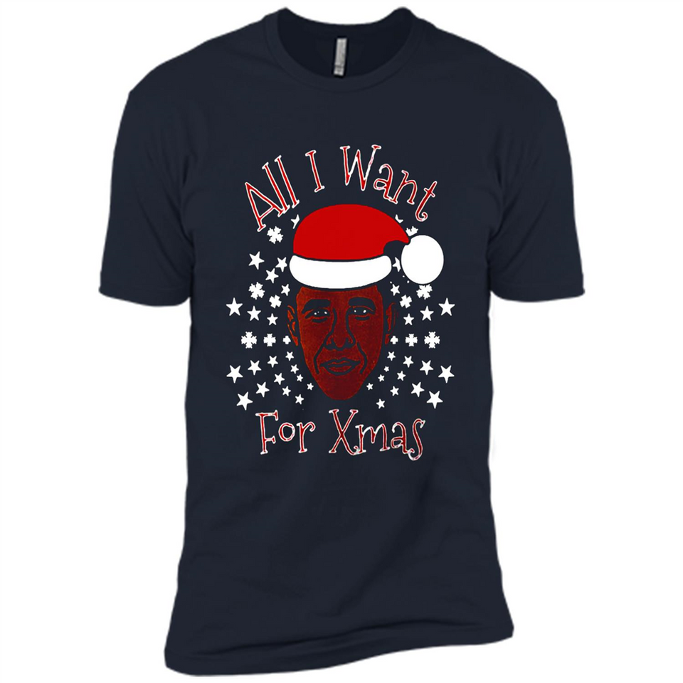 Obama All I Want For Xmas T Shirt PINGPONG - Premium Short Sleeve T-Shirt