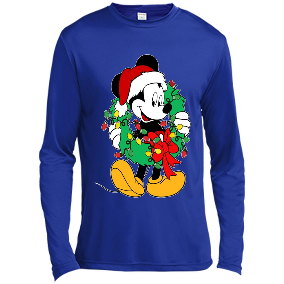 Mickey Mouse Merry Christmas Disney Sweatshirt - Canvas Long Sleeve T-Shirt