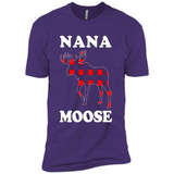Nana Moose Funny Christmas Plaid Buffalo T-Shirt - Premium Short Sleeve T-Shirt