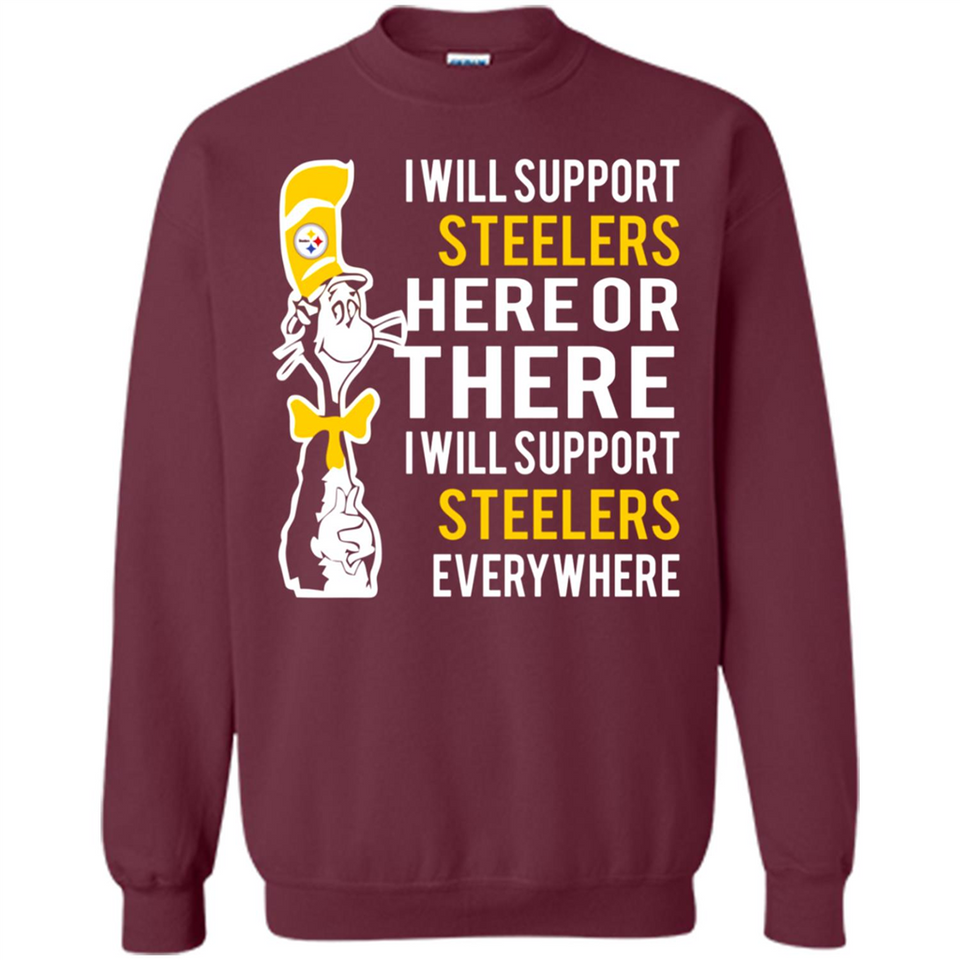 Shirt For Dr Seuss Cat And Pittsburgh Steelers Fans - Sweatshirt