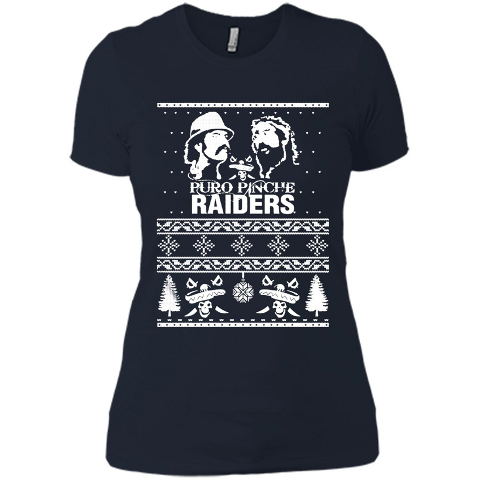 Puro Pinche Raiders Ugly Christmas Sweater - Ladies' Boyfriend T-Shirt