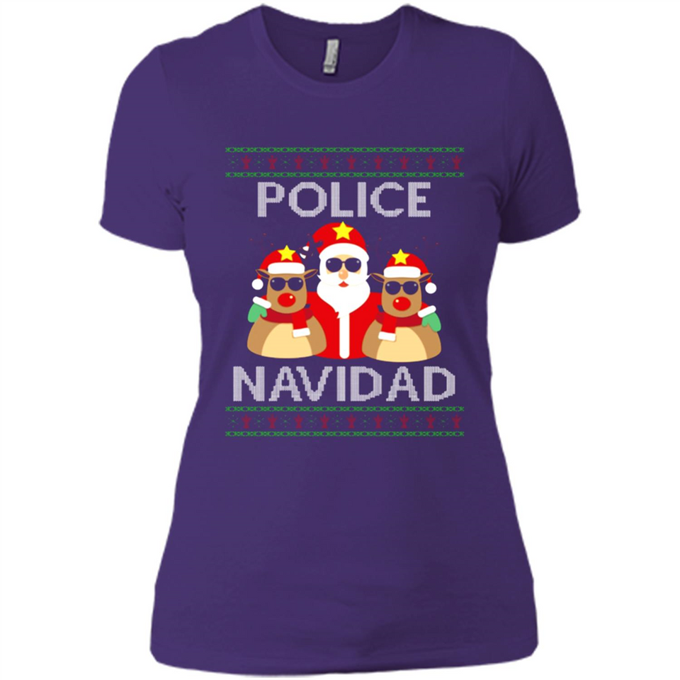 FUNNY POLICE NAVIDAD T-SHIRT Santa Christmas Party - Ladies' Boyfriend T-Shirt