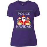 FUNNY POLICE NAVIDAD T-SHIRT Santa Christmas Party - Ladies' Boyfriend T-Shirt