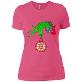 GRINCH HAND HOLDING BOSTON BRUINS GLITTER CHRISTMAS PINGPONG