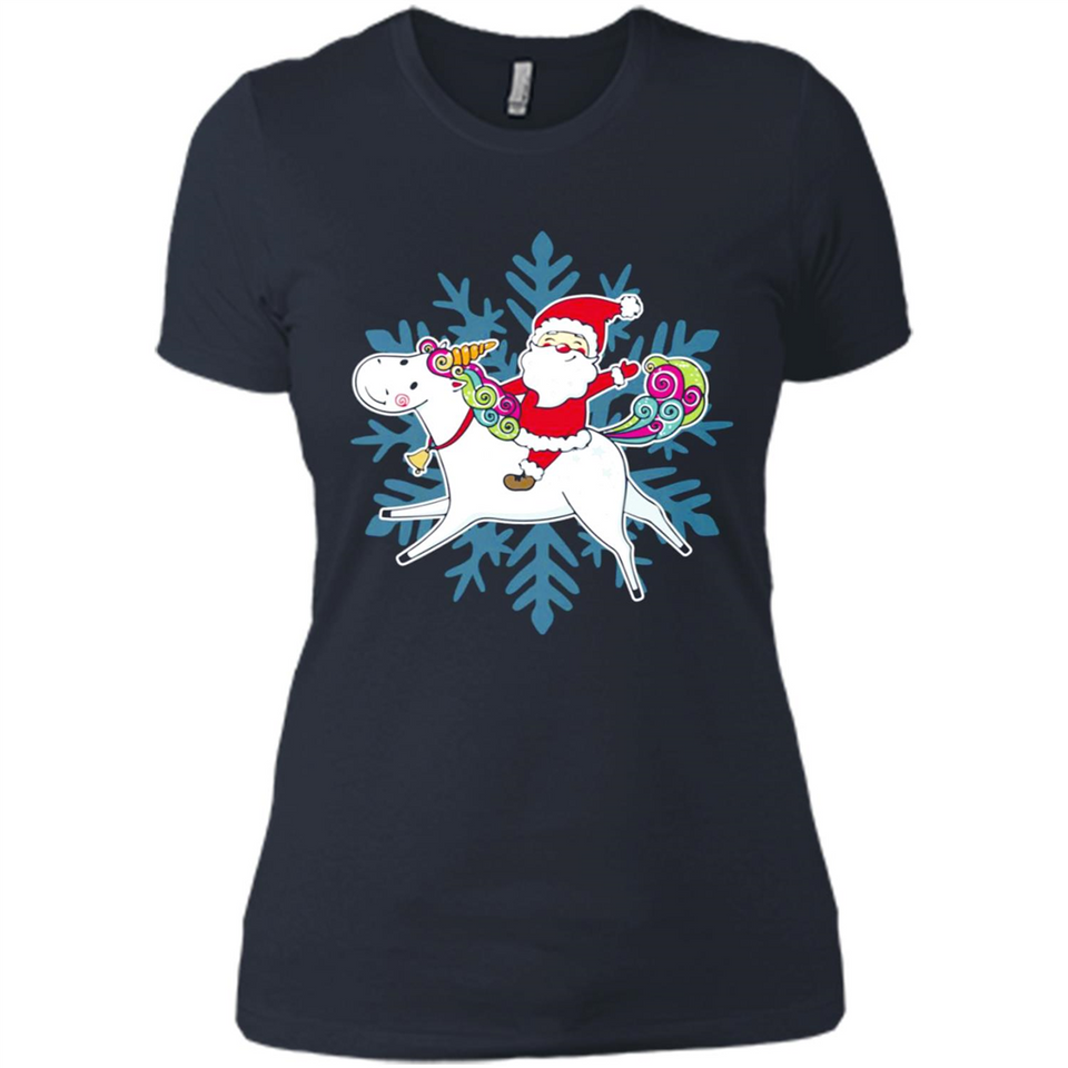 Unicorn And Santa Christmas 1 - Ladies' Boyfriend T-Shirt