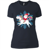 Unicorn And Santa Christmas 1 - Ladies' Boyfriend T-Shirt