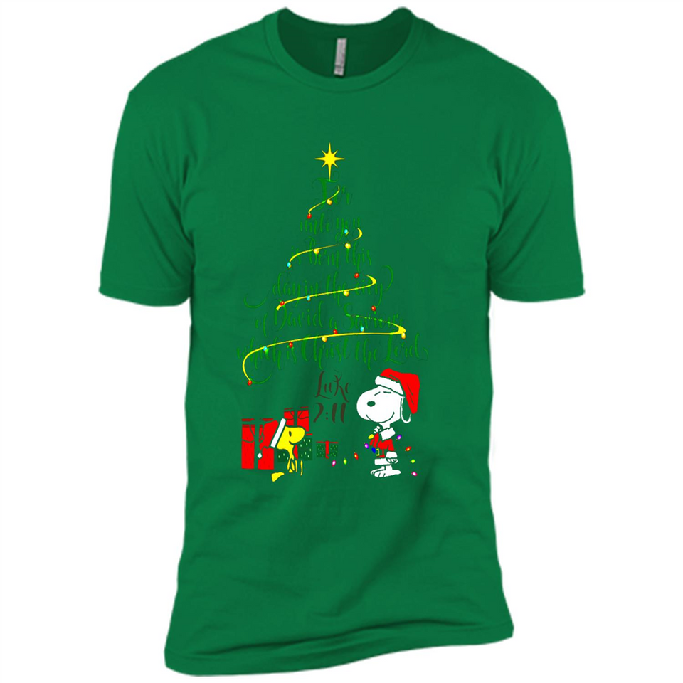 Snoopy Christmas Tree T-Shirt - Premium Short Sleeve T-Shirt