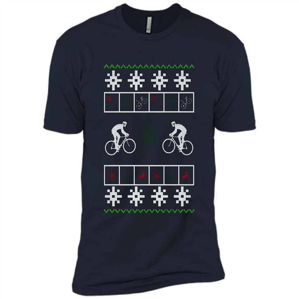 Christmas Ugly Sweater Cycling - Best Ugly Christmas Sweater - Premium Short Sleeve T-Shirt