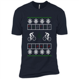 Christmas Ugly Sweater Cycling - Best Ugly Christmas Sweater - Premium Short Sleeve T-Shirt