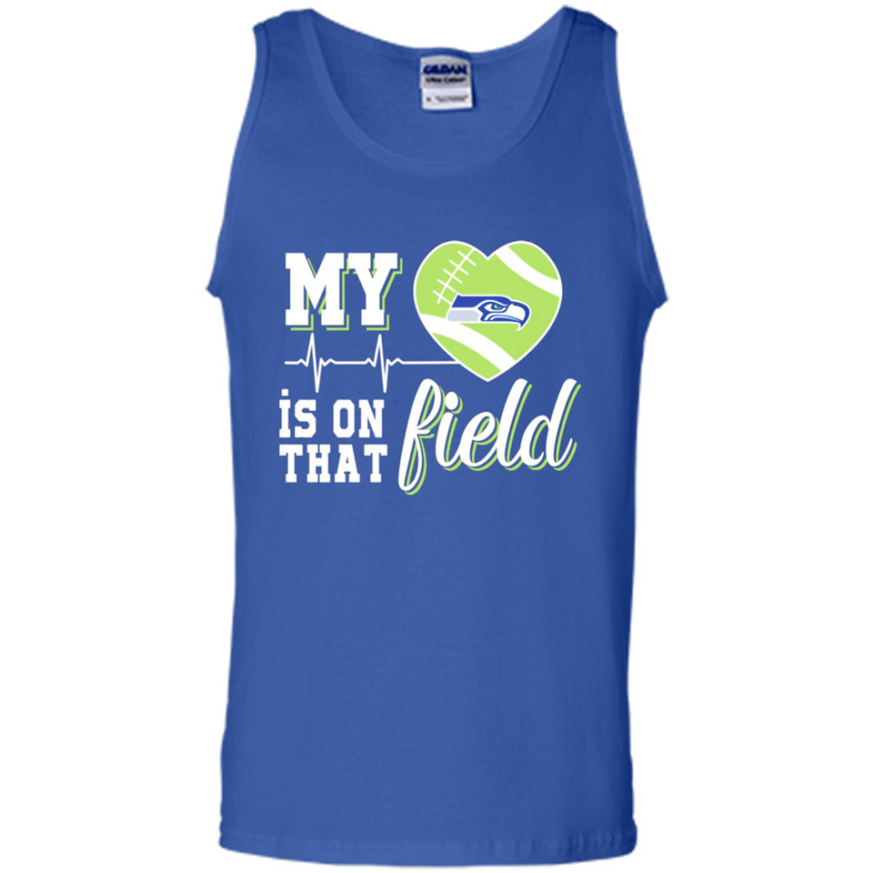 Seattle Seahawks Football My Heart is on that Field - Tank Top